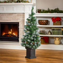 Shades of Green Tree Artificial LED Pine Cone in Pot, 47"H