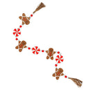 36" Wood Gingerbread and Peppermint Garland