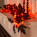 Halloween Maple LED Color Changing Garland, 72"L