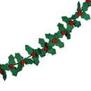 Holiday Poinsettia Garland Holly and Berries Fabric, 75"L