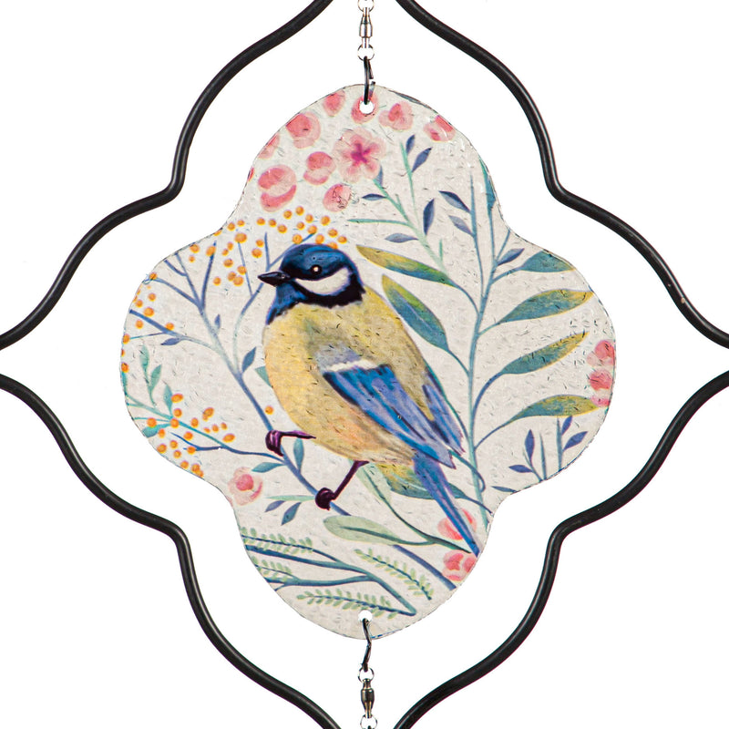 Glass Bird Windspinner Hanging Decor, 3 Asst,8hdg030