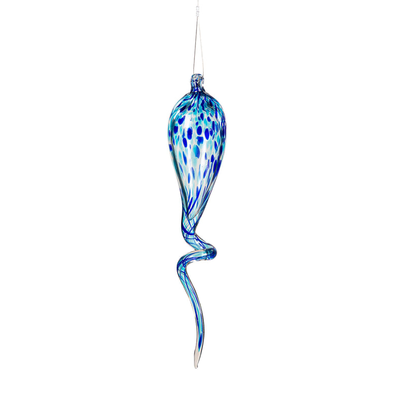 Outdoor Glass Swirly Ornament, Set of 3