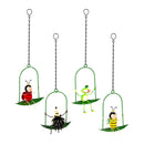 Pollinator Garden Outdoor Hanging Decor, Metal, Swinging Garden Friend, Asst of 4