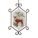 Woodland Storybook Garden Accent, Glass Hanging Decor, Forest Animal, Asst of 3
