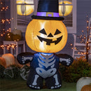 LED EverInflatable, Jack-O-Lantern Head Skeleton, 3 Ft