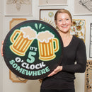 LED Wall Decor, Edgelite, Large Round, 5 O'Clock Somewhere