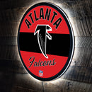 Atlanta Falcons NFL Football Large Round Vintage Edgelite LED Decor