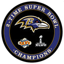 Baltimore Ravens 3X Superbowl Champions Football Round LED Wall Decor