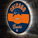 Chicago Bears NFL Football Large Round Vintage Edgelite LED Decor