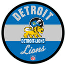 Detroit Lions NFL Football Large Round Vintage Edgelite LED Decor