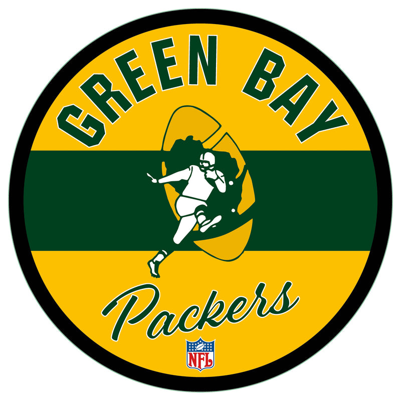 Green Bay Packers NFL Football Large Round Vintage Edgelite LED Decor
