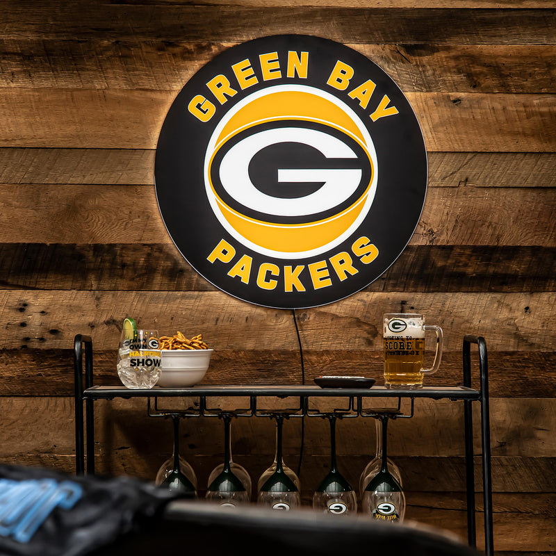 Green Bay Packers NFL Football Large Round Edgelite LED Decor
