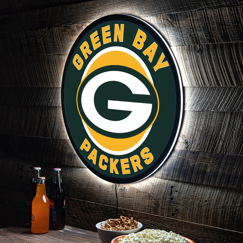Green Bay Packers NFL Football Large Round Edgelite LED Decor