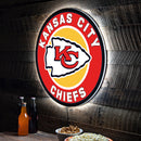Kansas City Chiefs NFL Football Large Round Edgelite LED Decor