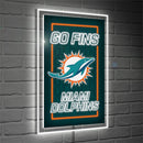 Miami Dolphins NFL Football Rectangle Neolite LED Decor