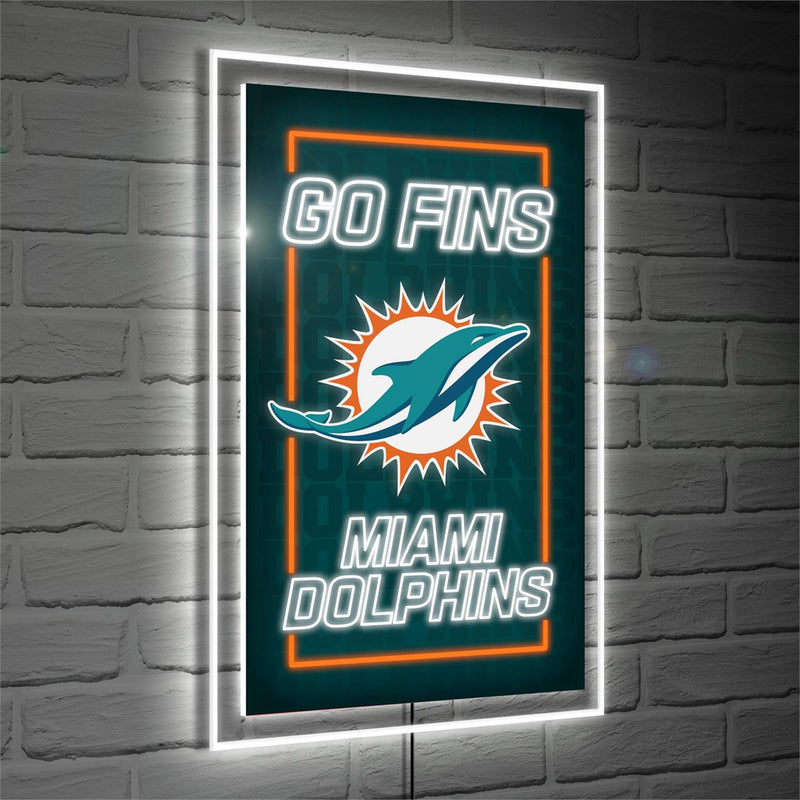 Miami Dolphins NFL Football Rectangle Neolite LED Decor