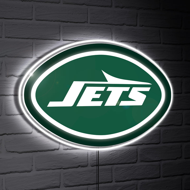 New York Jets LED Wall Decor, Glazelite, Logo