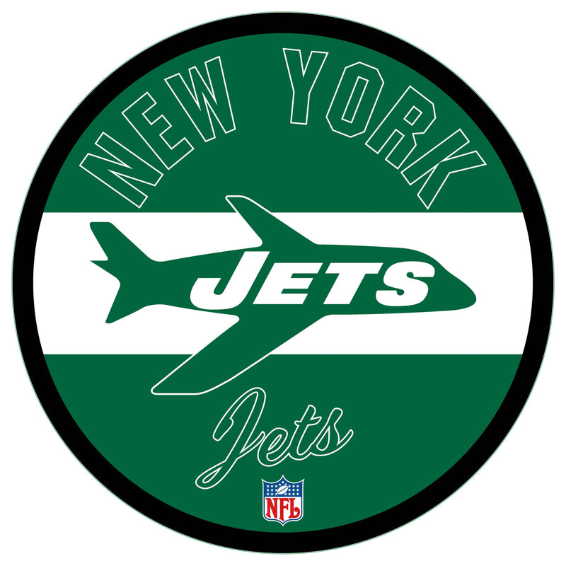 New York Jets NFL Football Large Round Vintage Edgelite LED Decor