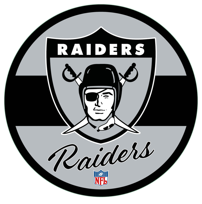 Las Vegas Raiders NFL Football Large Round Vintage Edgelite LED Decor