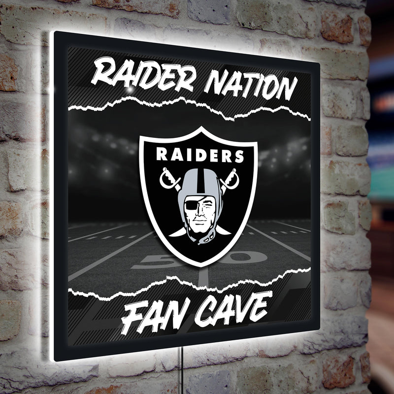 Las Vegas Raiders 23"H x 23"L LED Wall Decor, Edgelite, Square