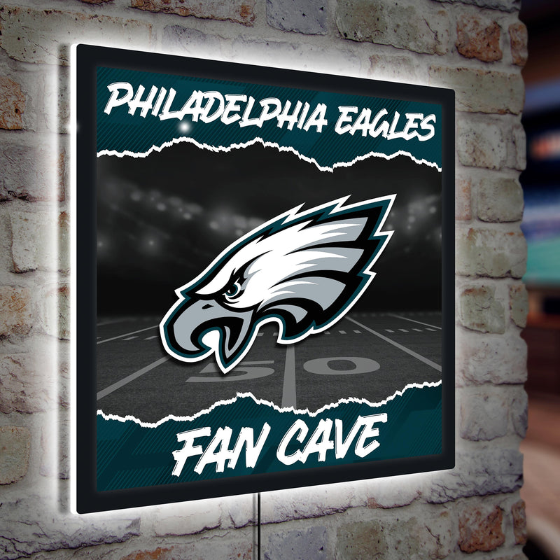 Philadelphia Eagles 23"H x 23"L LED Wall Decor, Edgelite, Square
