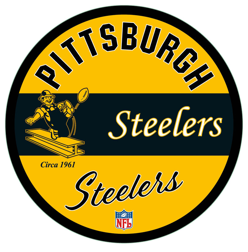 Pittsburgh Steelers NFL Football Large Round Vintage Edgelite LED Decor