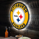 Pittsburgh Steelers NFL Football Large Round Edgelite LED Decor