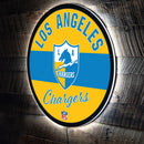Los Angeles Chargers NFL Football Large Round Vintage Edgelite LED Decor