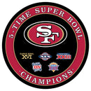 San Francisco 49ers Multi-Win Superbowl Champions Football Round LED Wall Decor