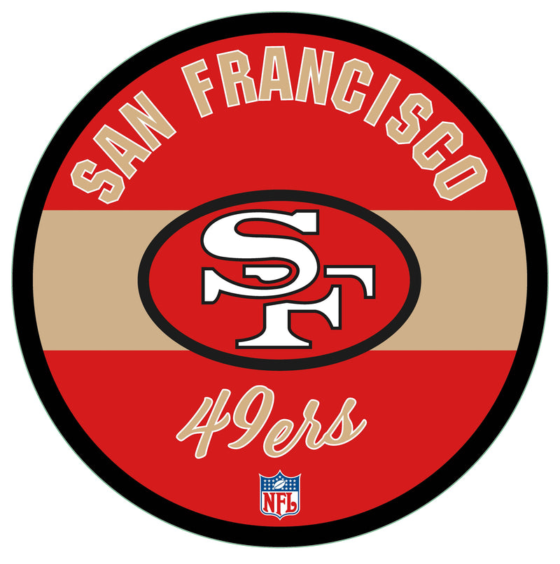 San Francisco 49ers NFL Football Large Round Vintage Edgelite LED Decor