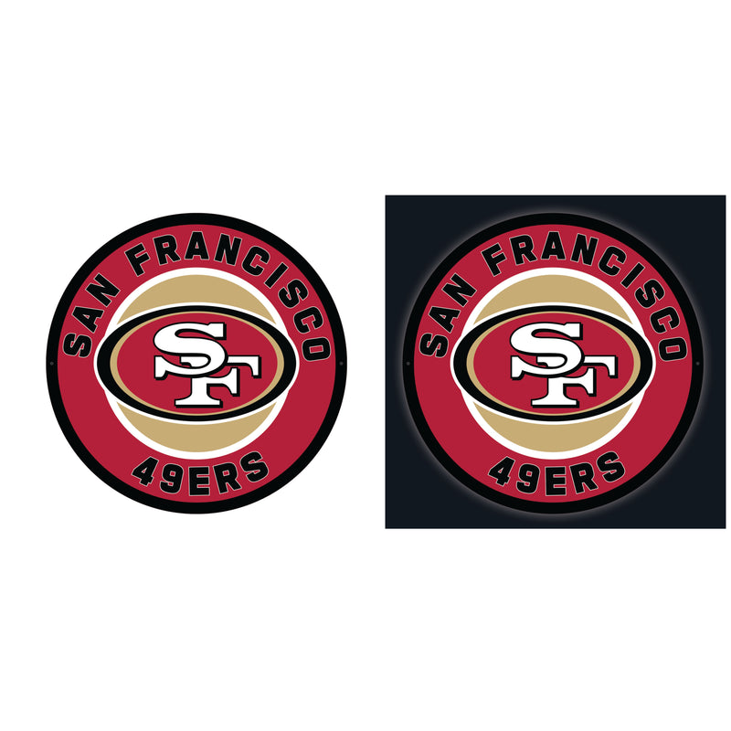 San Francisco 49ers NFL Football Large Round Edgelite LED Decor