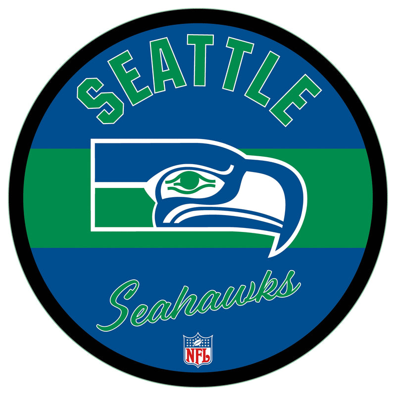 Seattle Seahawks NFL Football Large Round Vintage Edgelite LED Decor