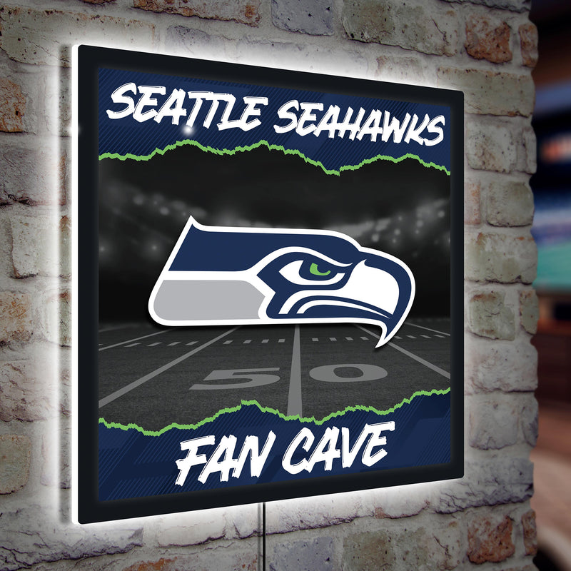 Seattle Seahawks 23"H x 23"L LED Wall Decor, Edgelite, Square