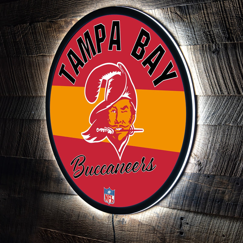 Tampa Bay Buccaneers NFL Football Large Round Vintage Edgelite LED Decor