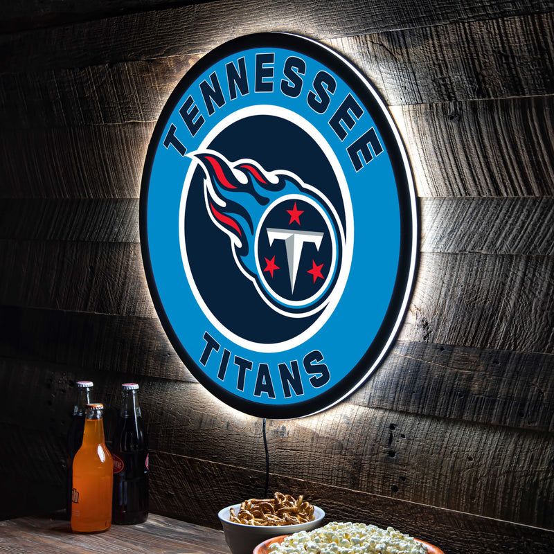 Tennessee Titans NFL Football Large Round Edgelite LED Decor