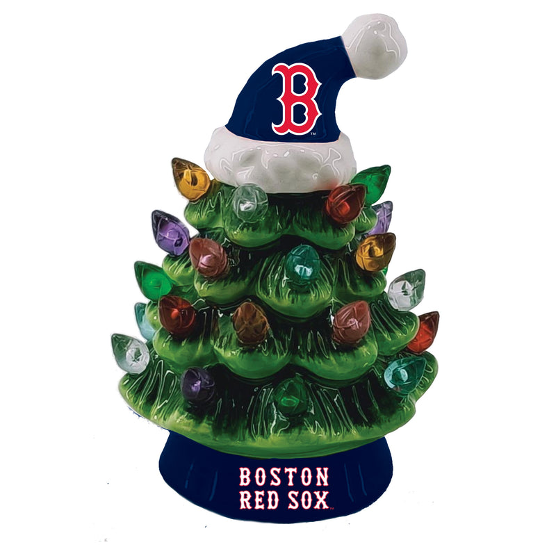 Boston Red Sox 8" LED Ceramic Christmas Tree