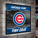 Chicago Cubs 23"H x 23"L LED Wall Decor, Edgelite, Square