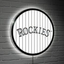 Colorado Rockies Baseball Pinstripe Round LED Wall Decor