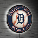 Detroit Tigers Baseball Large Round Edgelite LED Decor