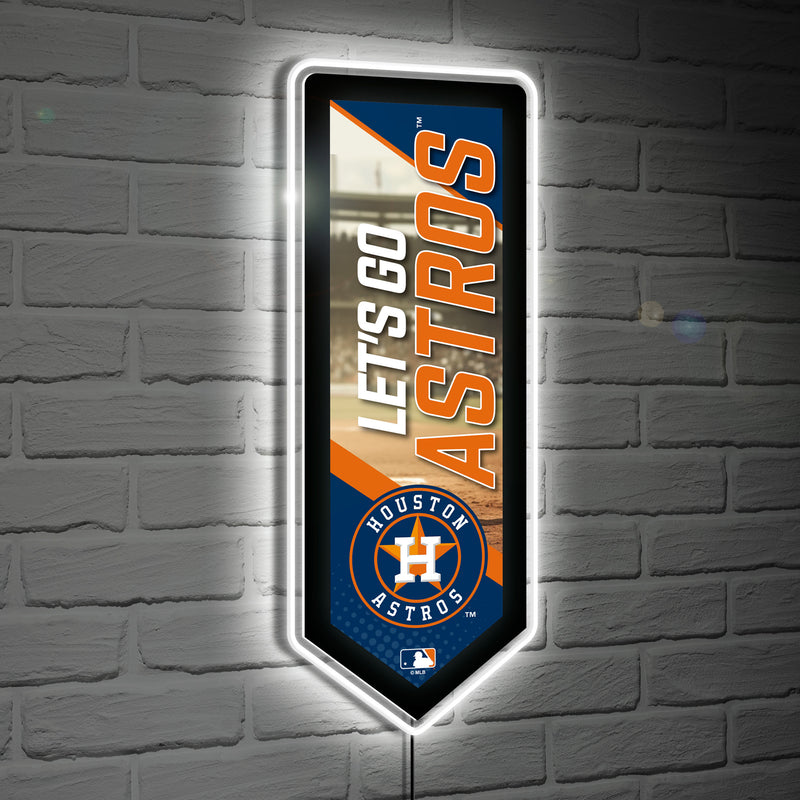 Houston Astros Baseball Pennant Glazelite LED Decor