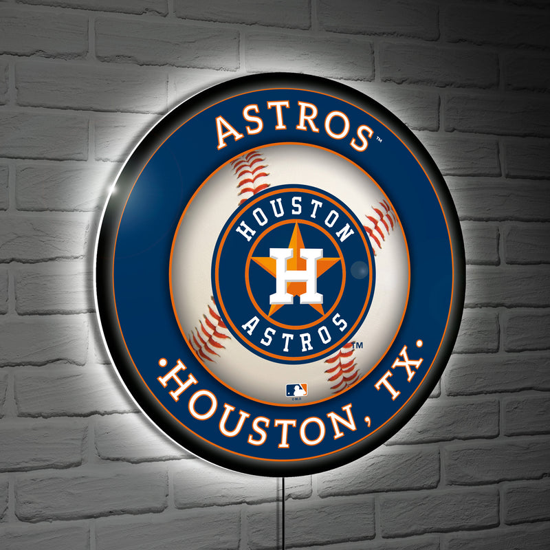 Houston Astros Baseball Large Round Edgelite LED Decor