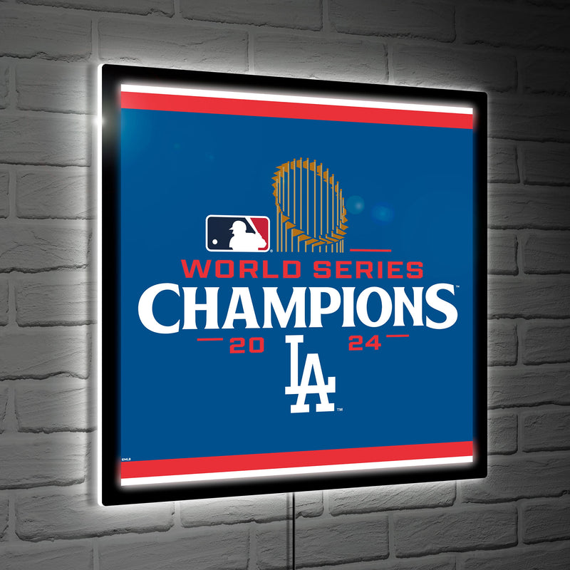 Los Angeles Dodgers 23"H x 23"L LED Wall Decor, Edgelite, Square, WS24 Champions