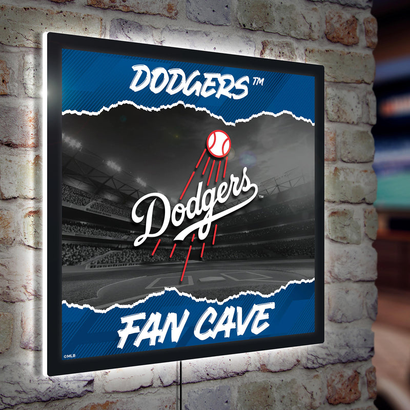 Los Angeles Dodgers 23"H x 23"L LED Wall Decor, Edgelite, Square