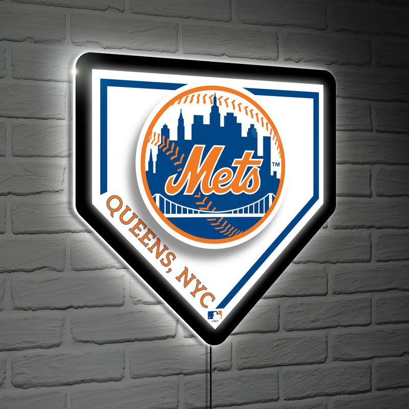 New York Mets, LED Wall Decor, Edgelite, Baseball Homeplate