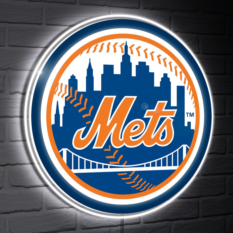 New York Mets LED Wall Decor, Glazelite, Logo