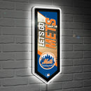 New York Mets Baseball Pennant Glazelite LED Decor