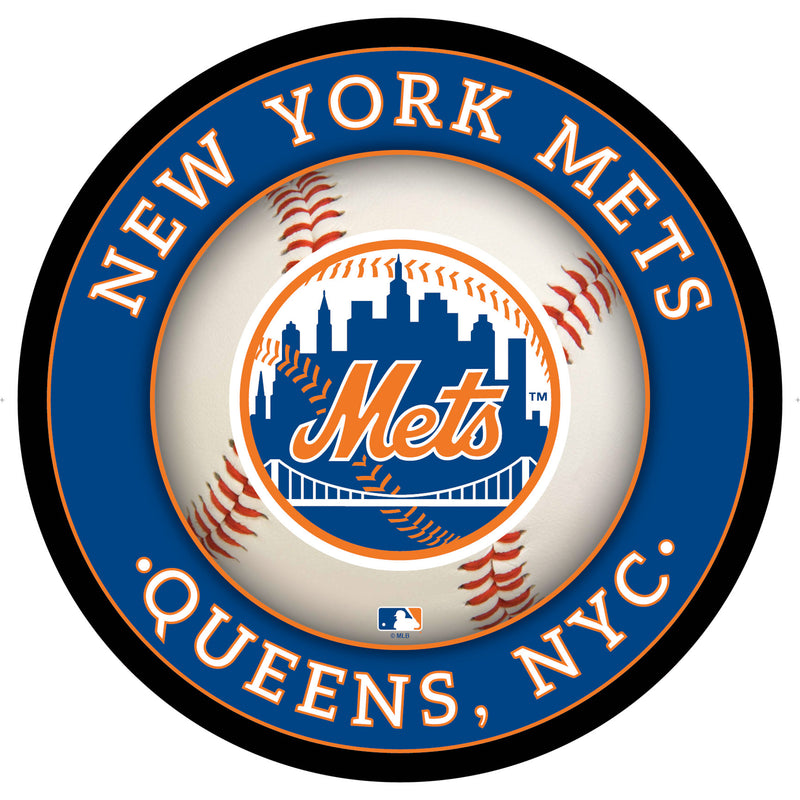 New York Mets Baseball Large Round Edgelite LED Decor
