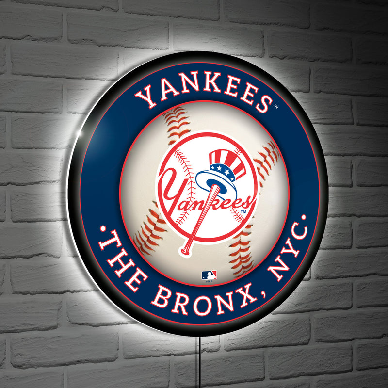 New York Yankees Baseball Round LED Wall Decor