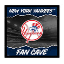 New York Yankees 23"H x 23"L LED Wall Decor, Edgelite, Square