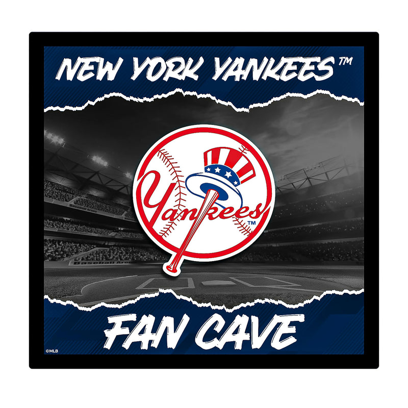 New York Yankees 23"H x 23"L LED Wall Decor, Edgelite, Square
